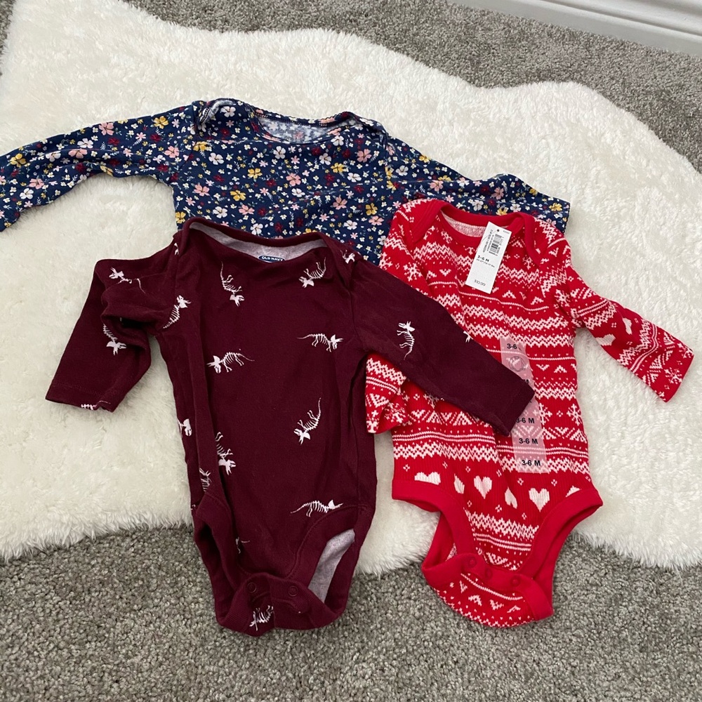 Set of 3 Long Sleeve Onesies